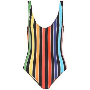 CAROLINE CONSTAS Aristi Scoop Back Striped One Piece Swimsuit M